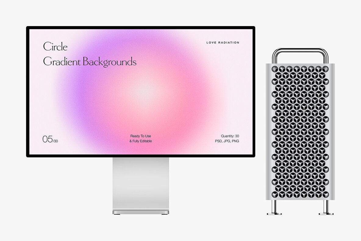 Circle Abstract Bright Grainy Gradient Backgrounds PSD 15