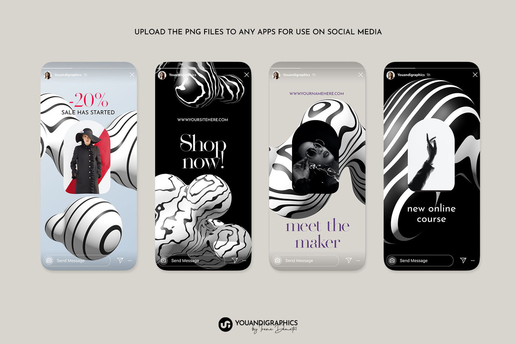 Puffy Abstract 3D Graphics Elements 5