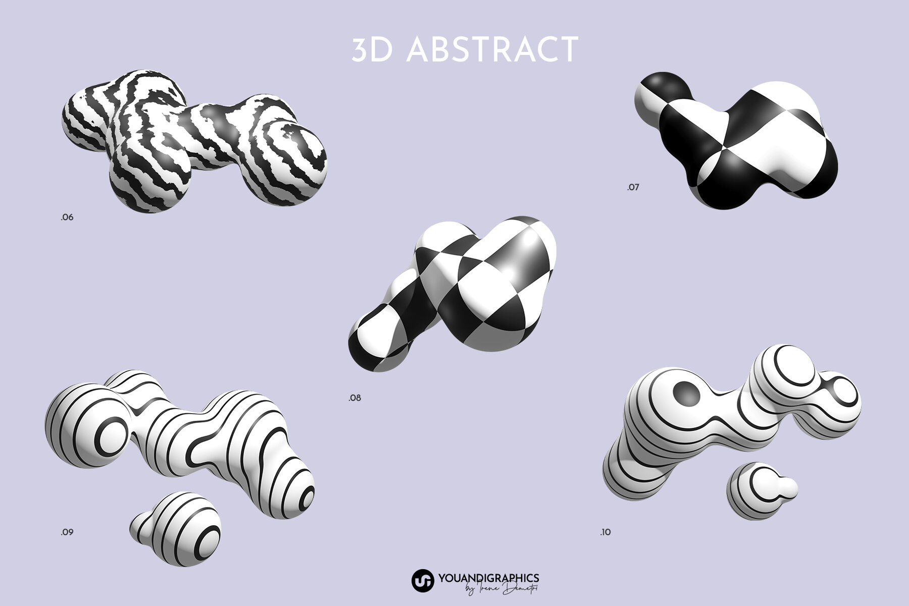 Puffy Abstract 3D Graphics Elements 11