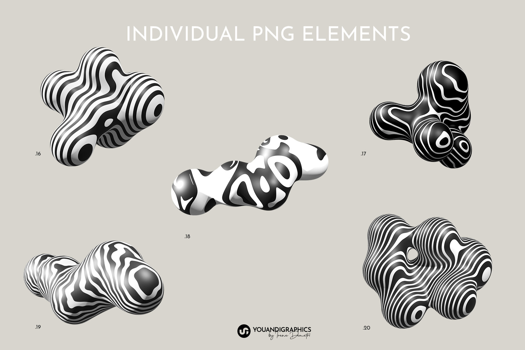 Puffy Abstract 3D Graphics Elements 13