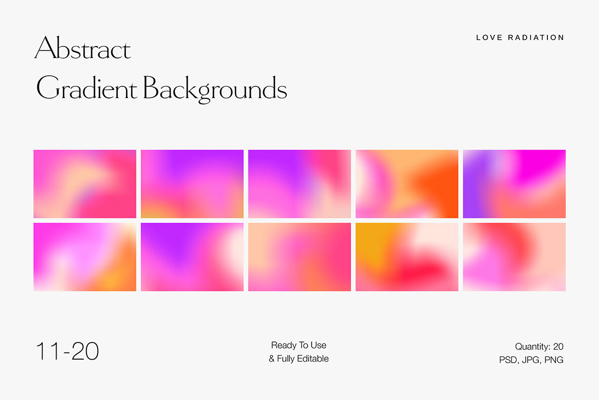 Abstract Bright Neon Grainy Gradient Backgrounds PSD 7