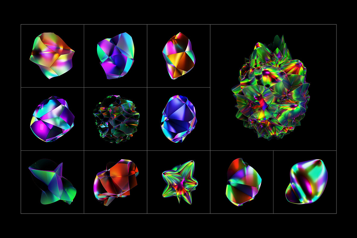 Holographic 3D Abstract Shapes 9