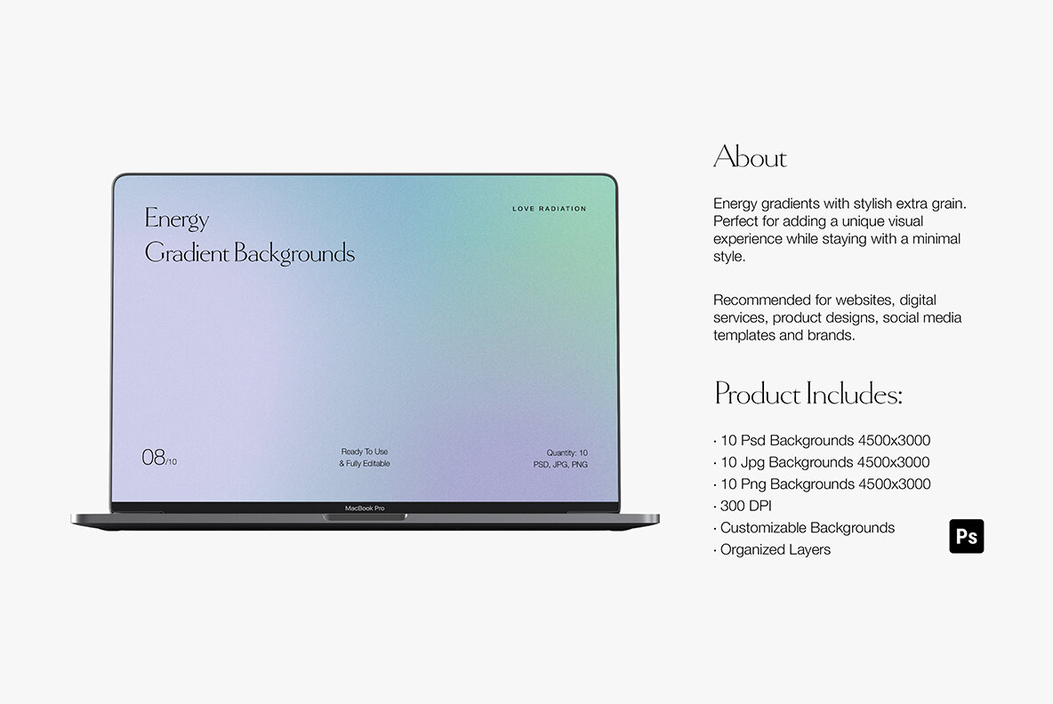 Energy Bright Neon Grainy Gradient Backgrounds PSD 8