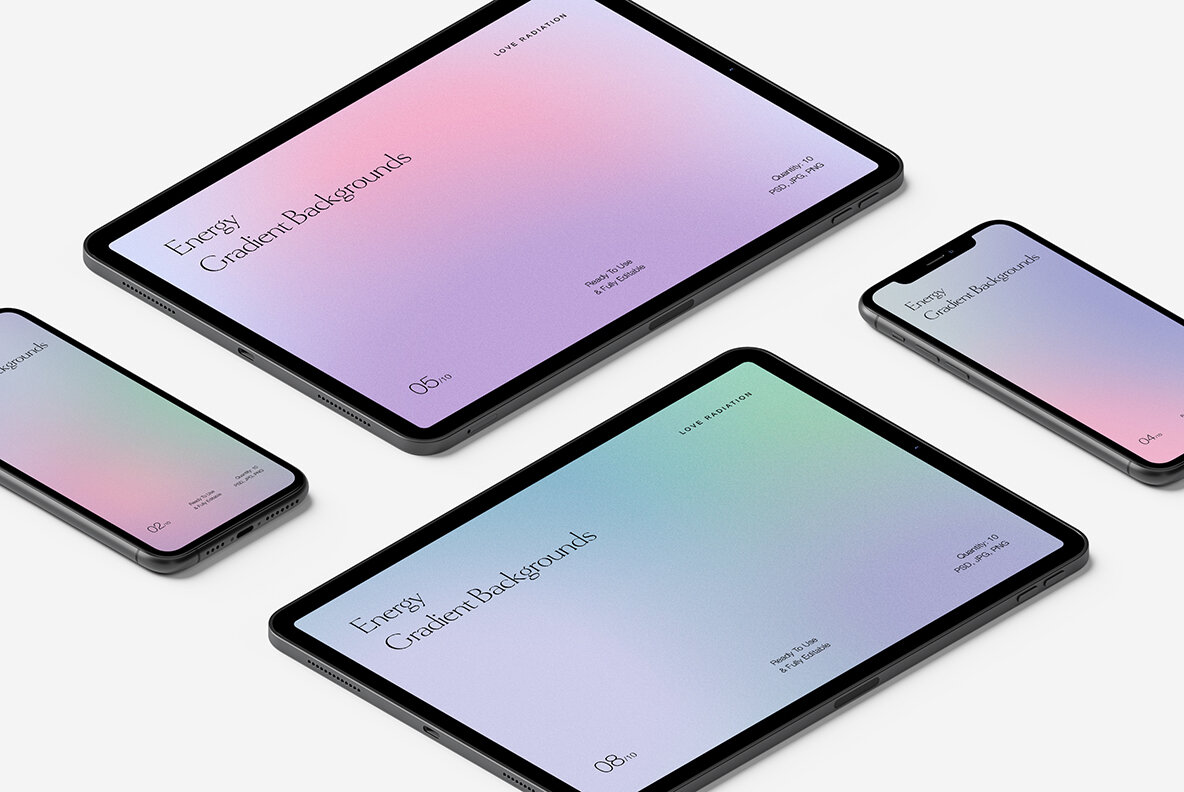 Energy Bright Neon Grainy Gradient Backgrounds PSD 14