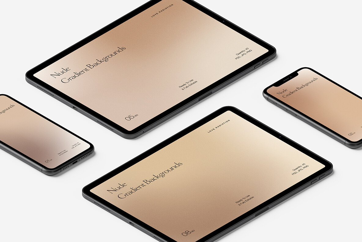 Nude Neutral Beige Grainy Gradient Backgrounds PSD 13