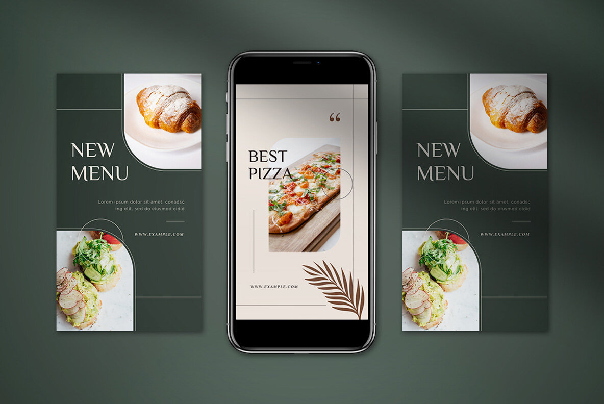 Dark Sage Minimalist Food Instagram Pack 6