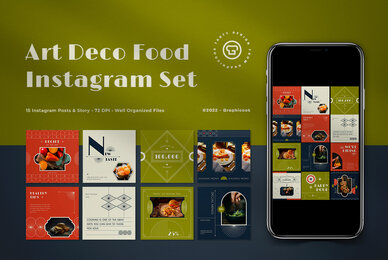 Green Art Deco Food Instagram Pack