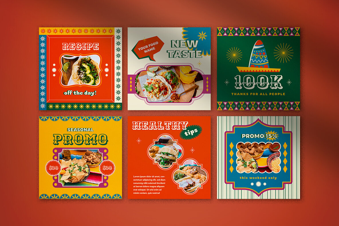 Red Mexico Food Instagram Pack 3