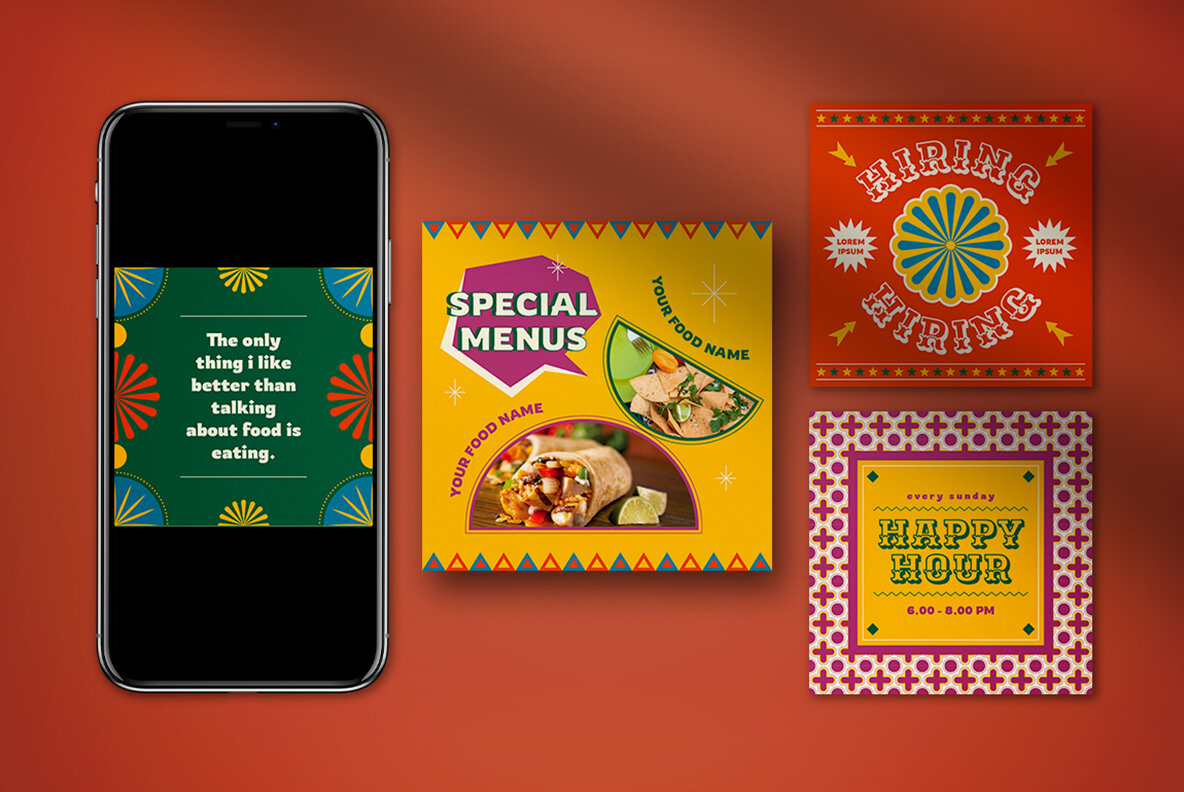 Red Mexico Food Instagram Pack 4