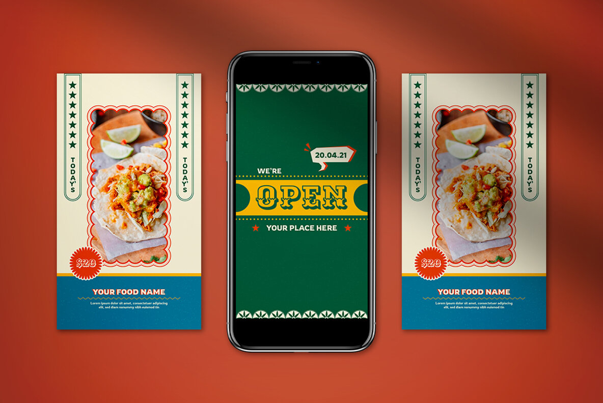 Red Mexico Food Instagram Pack 6