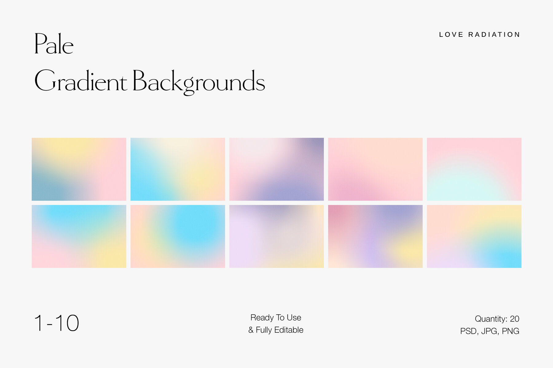 Pale Abstract Pastel Grainy Gradient Backgrounds PSD 6