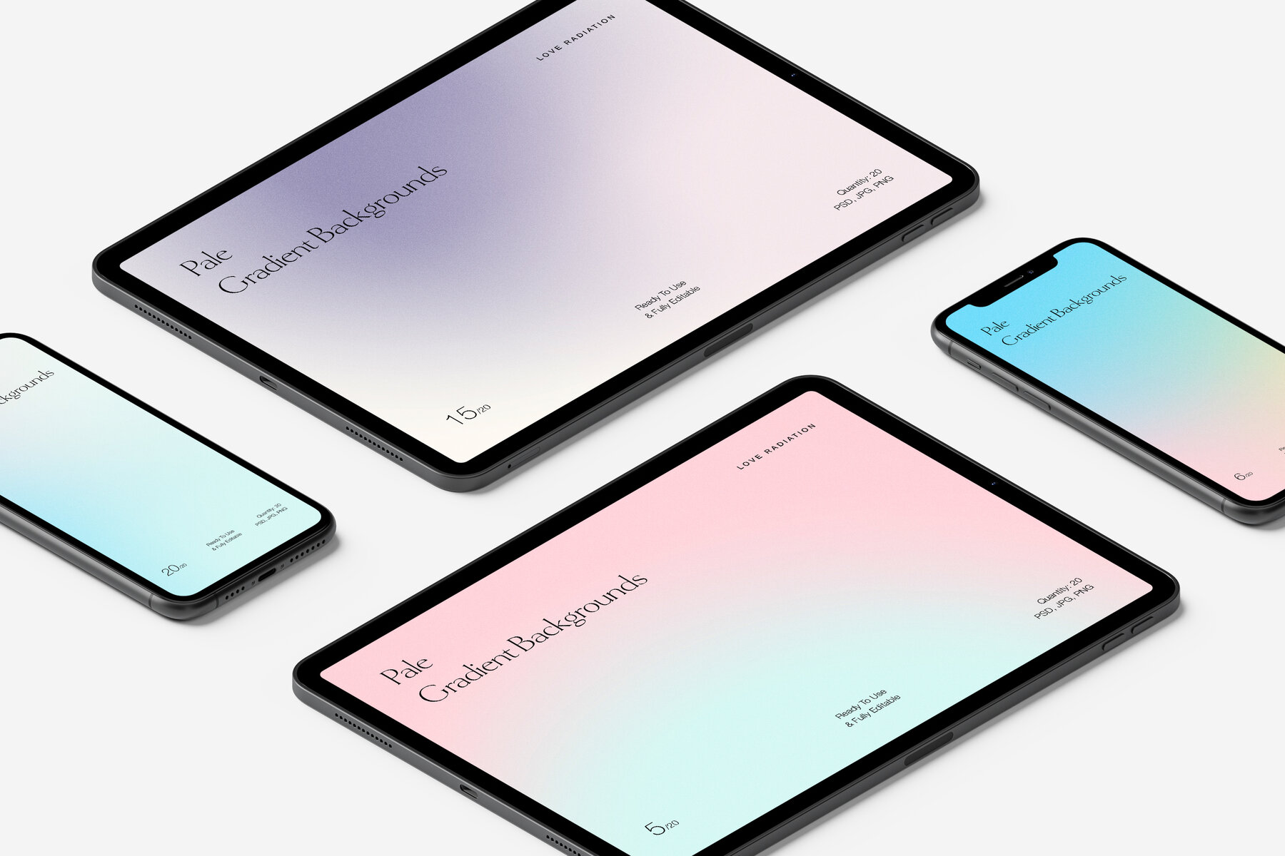 Pale Abstract Pastel Grainy Gradient Backgrounds PSD 15