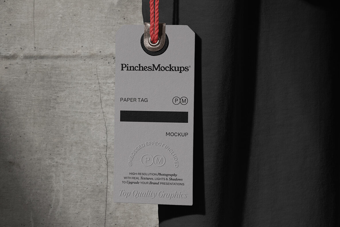 Paper Tag Hanging from T Shirt Mockup PM PT 01 2