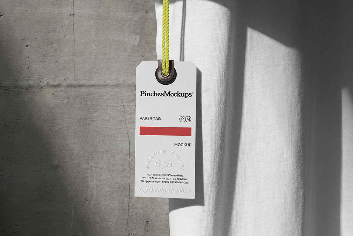Paper Tag Hanging from T Shirt Mockup PM PT 01 3
