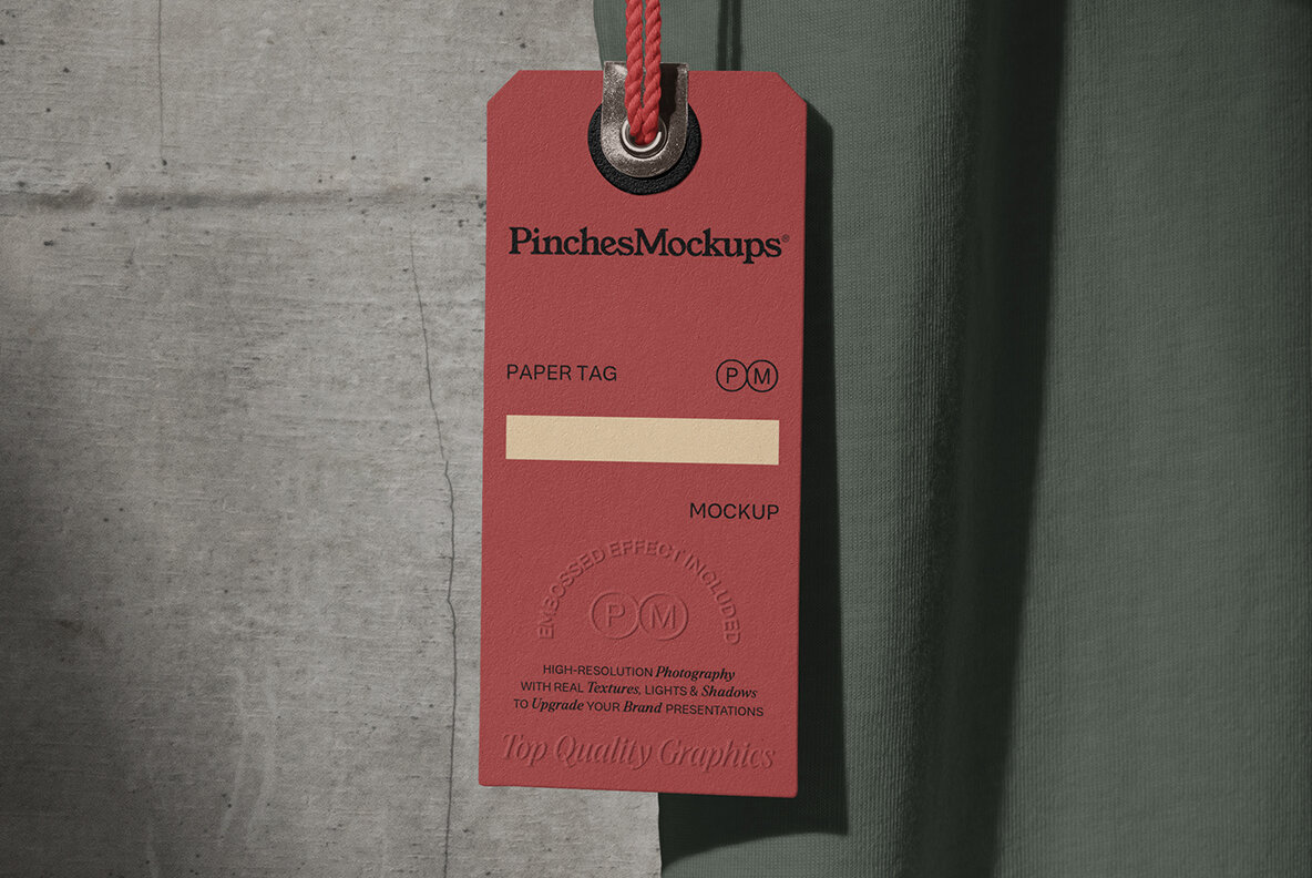 Paper Tag Hanging from T Shirt Mockup PM PT 01 7