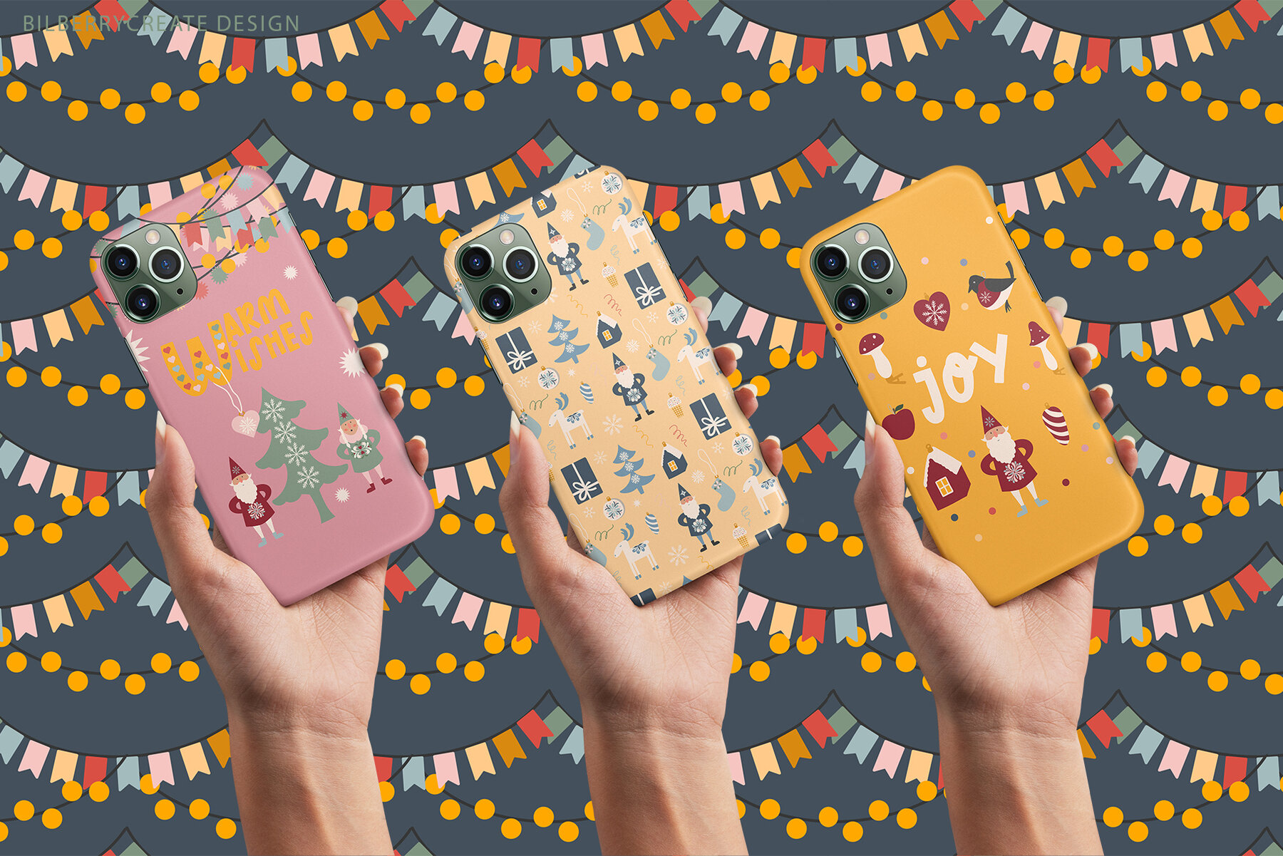 Merry and Bright Christmas Art Set 4