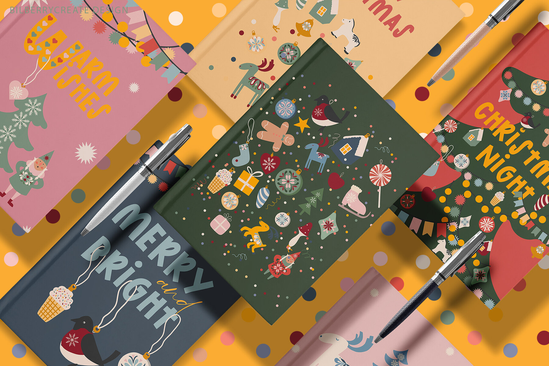 Merry and Bright Christmas Art Set 7