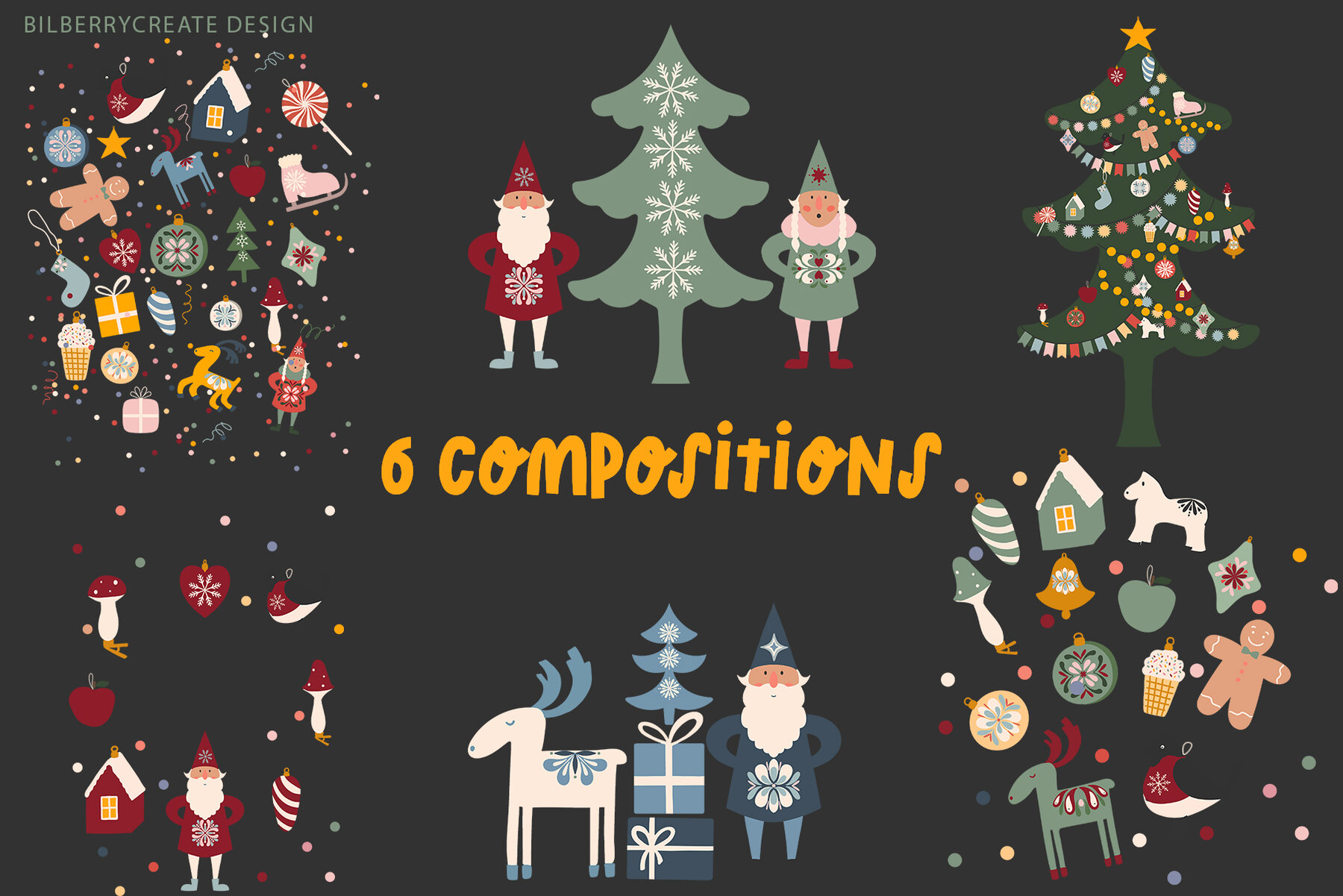 Merry and Bright Christmas Art Set 13