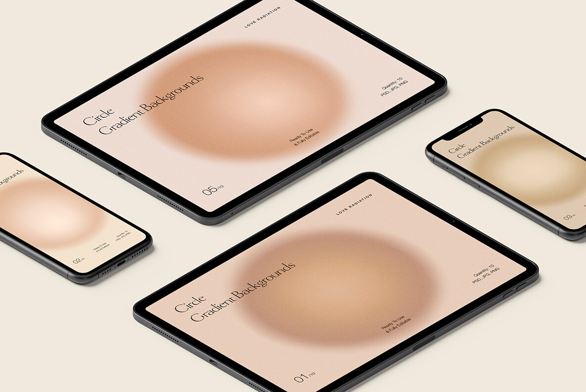 Circle Abstract Nude Grainy Gradient Backgrounds 9