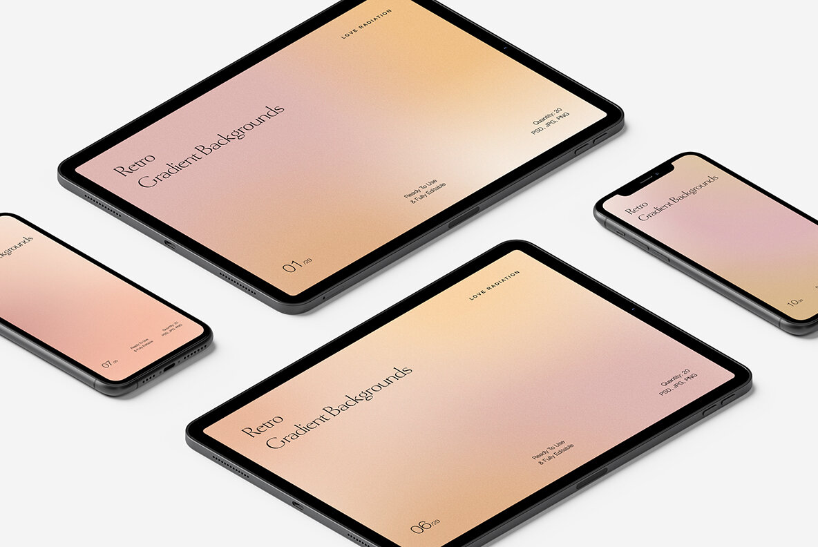 Retro Vintage Nude Grainy Gradient Backgrounds 9