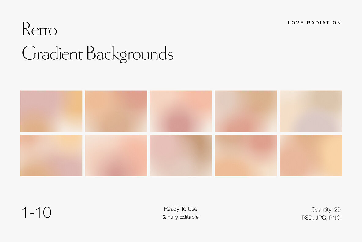 Retro Vintage Nude Grainy Gradient Backgrounds 14