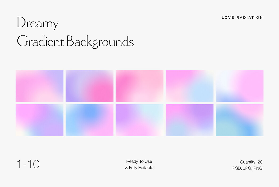 Dreamy Abstract Purple Grainy Gradient Backgrounds 14