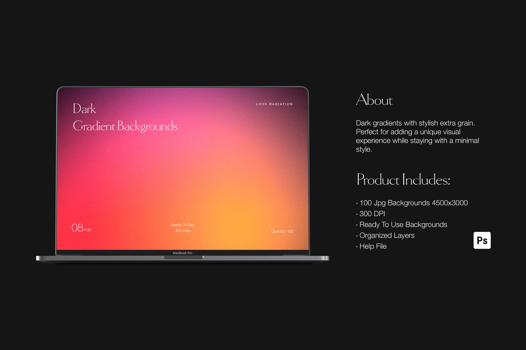 Abstract Dark Neon Grainy Gradient Backgrounds 3