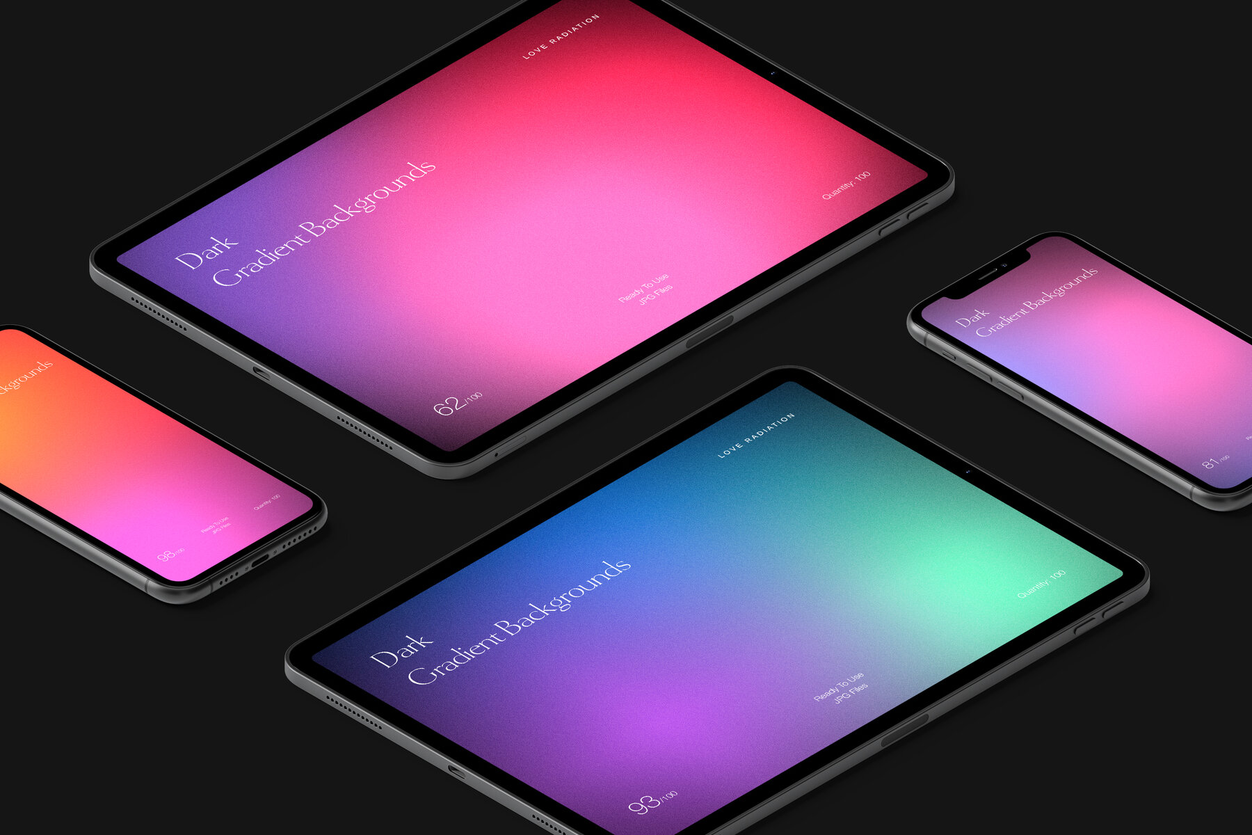 Abstract Dark Neon Grainy Gradient Backgrounds 7
