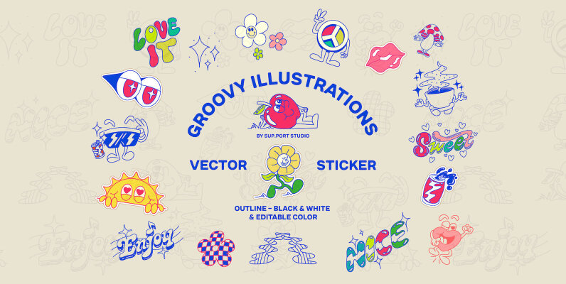 Groovy Illustration Vectors