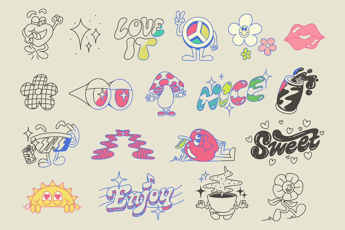 Groovy Illustration Vectors 2