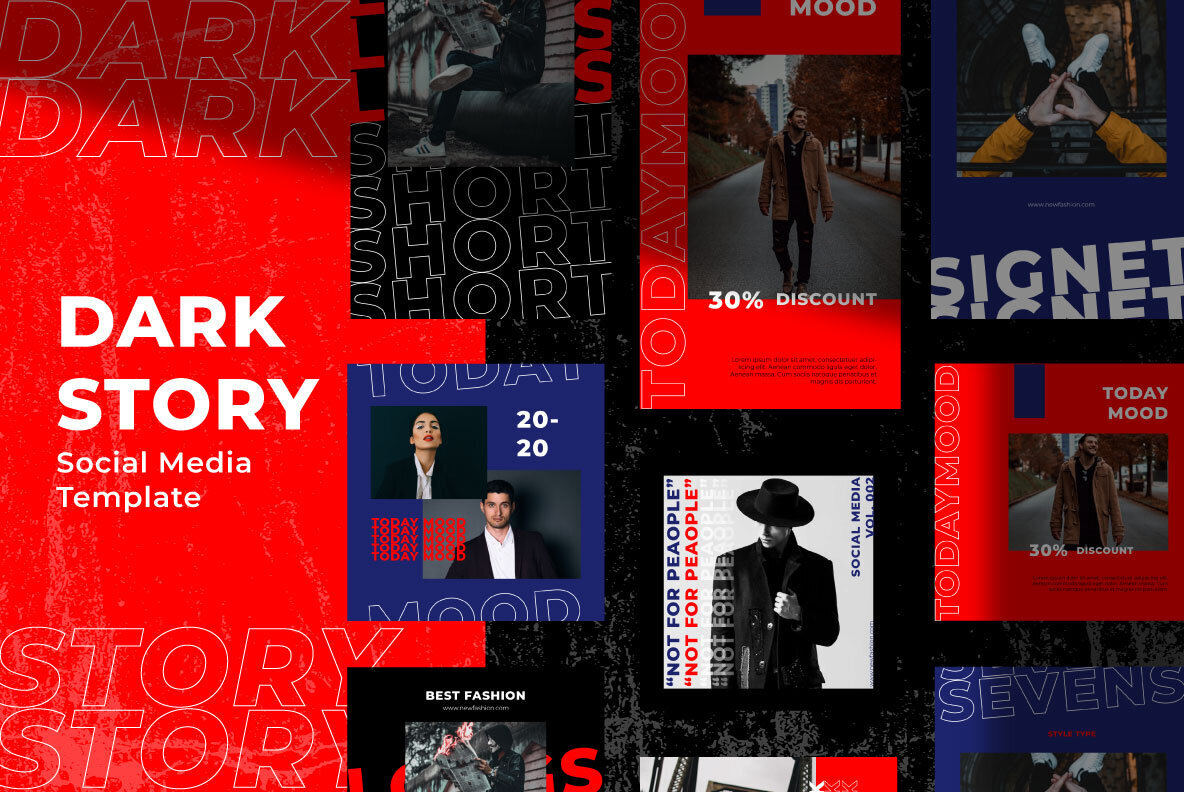 Dark Story Social Media Template 1