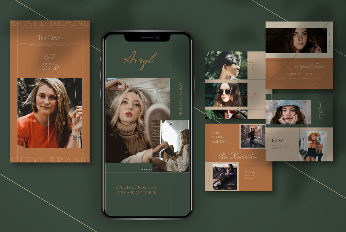 Avryl Story   Feed Instagram Template 2