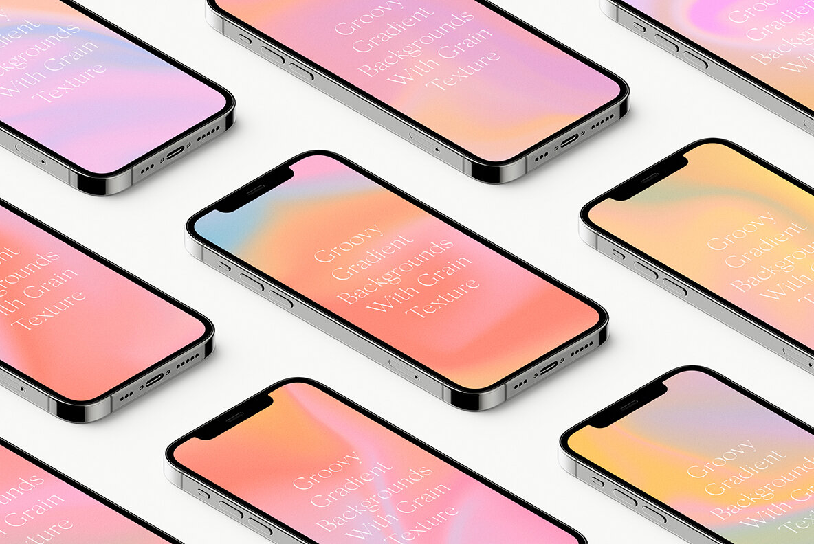 Groovy Liquid Grainy Gradient Textures Backgrounds 17