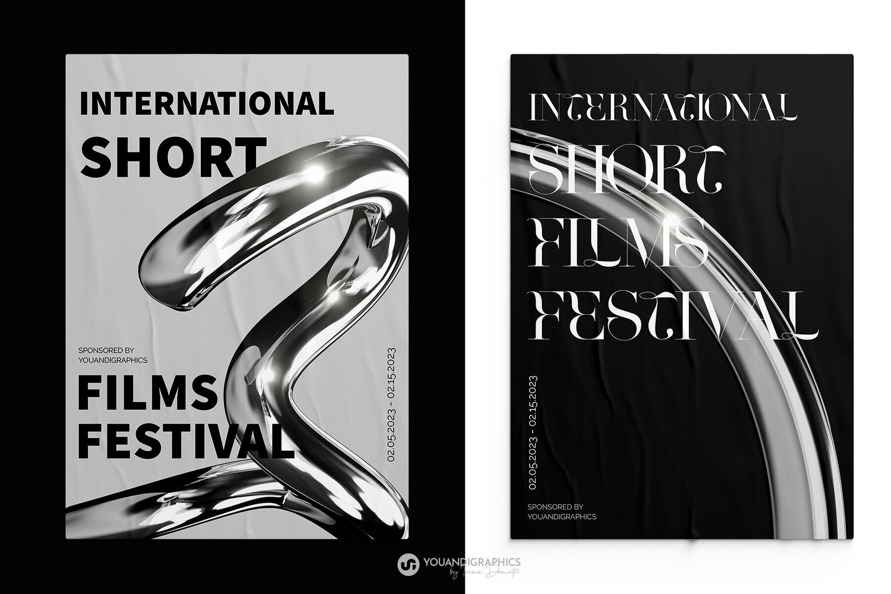 Chrome Abstract Y2K 3D Elements 2