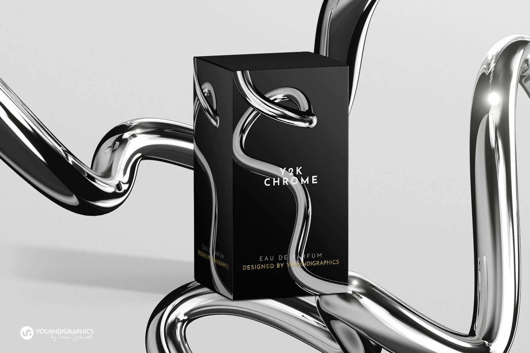 Chrome Abstract Y2K 3D Elements 6