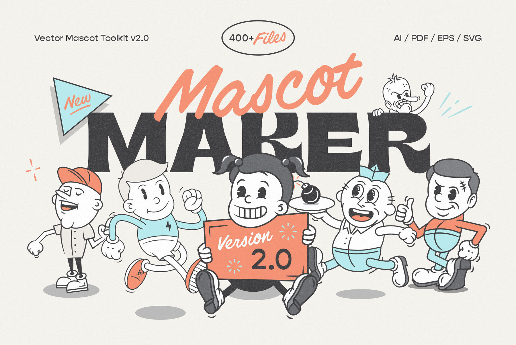 Mascot Maker v2.0 - Vintage Vector Character Toolkit