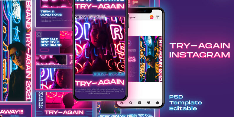 Try Again Instagram Template