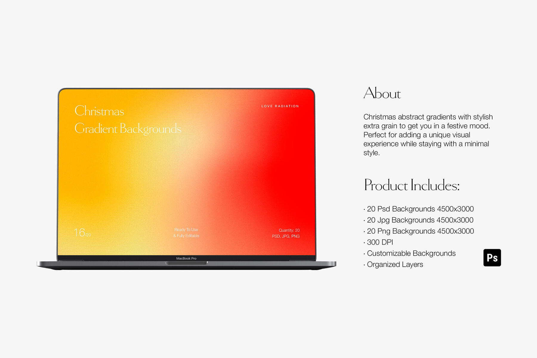 Christmas Abstract Festive Grainy Gradient Backgrounds PSD 9