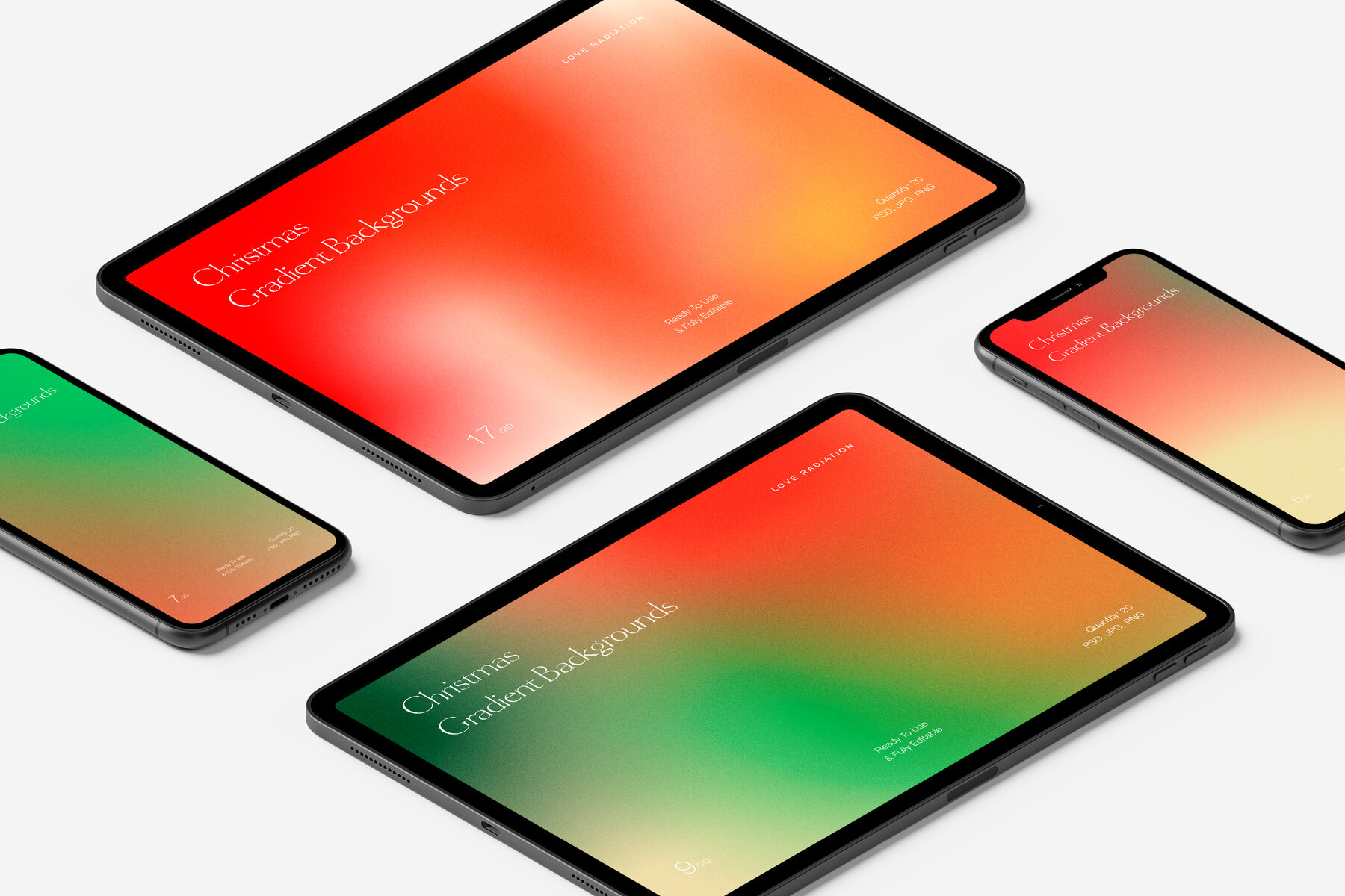 Christmas Abstract Festive Grainy Gradient Backgrounds PSD 15