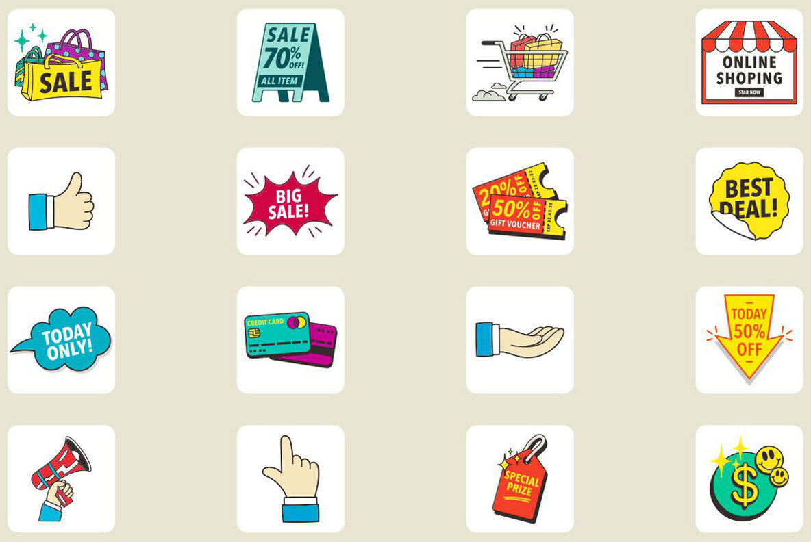 Shopping Sale Graphic Sets 7