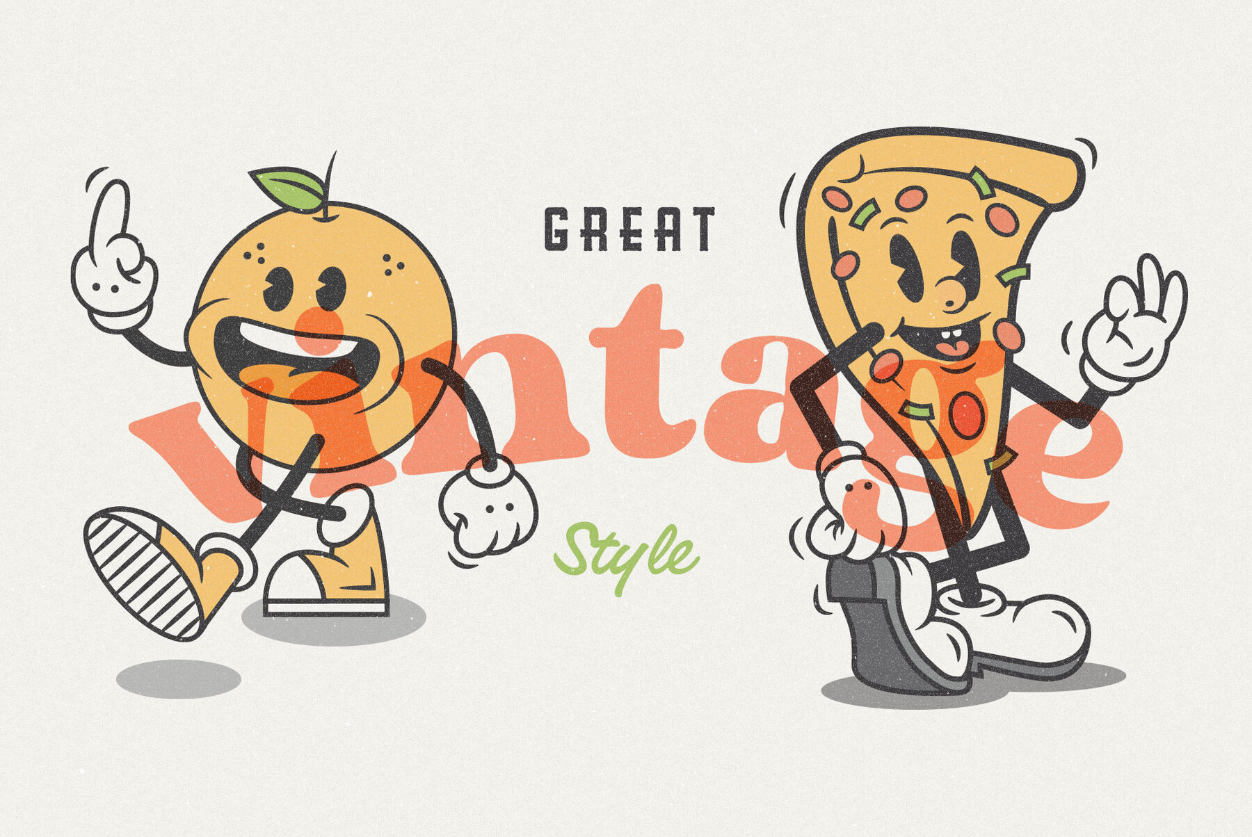 Food Friends v2 0   Vintage Mascot Logos   Characters 2