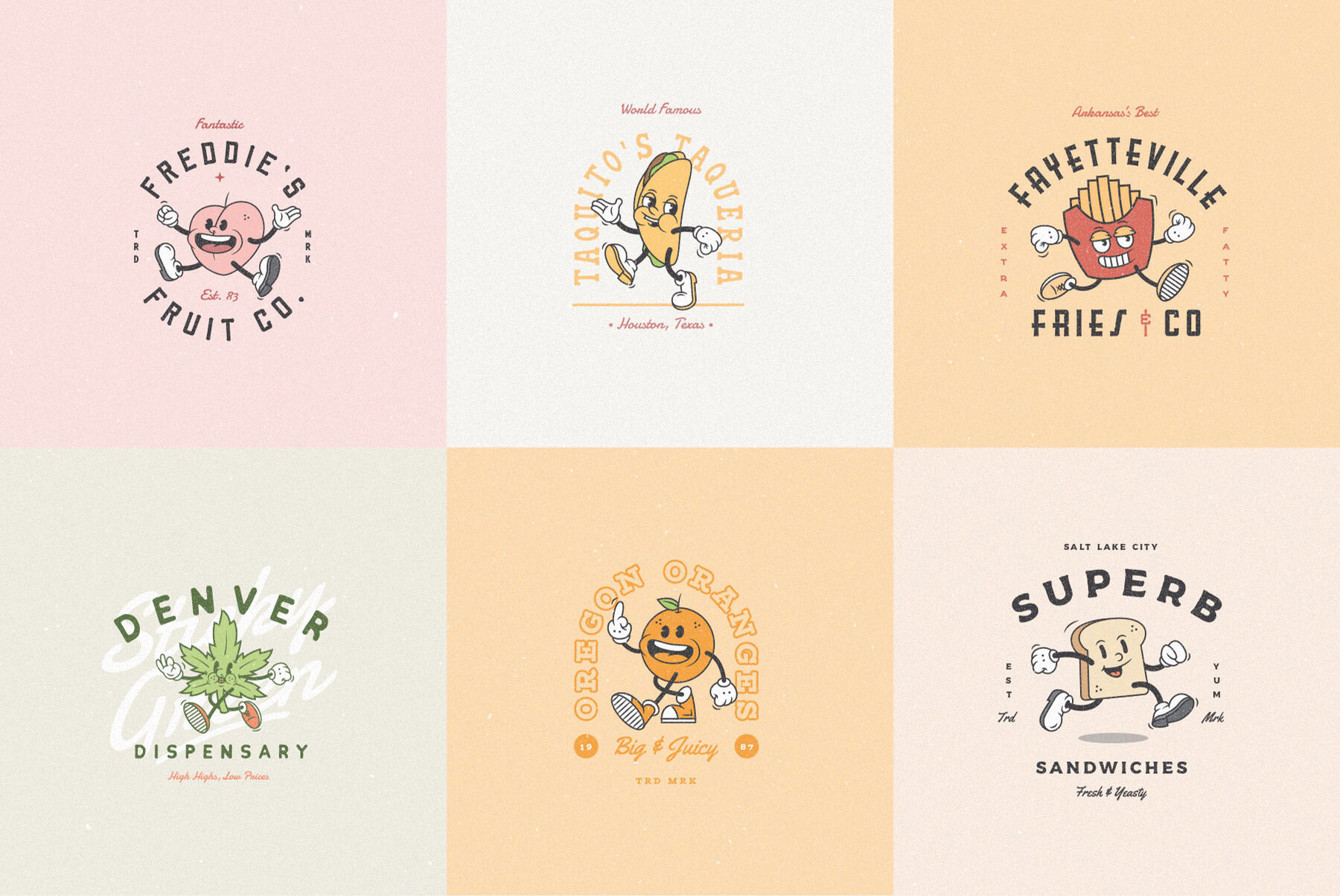 Food Friends v2 0   Vintage Mascot Logos   Characters 5