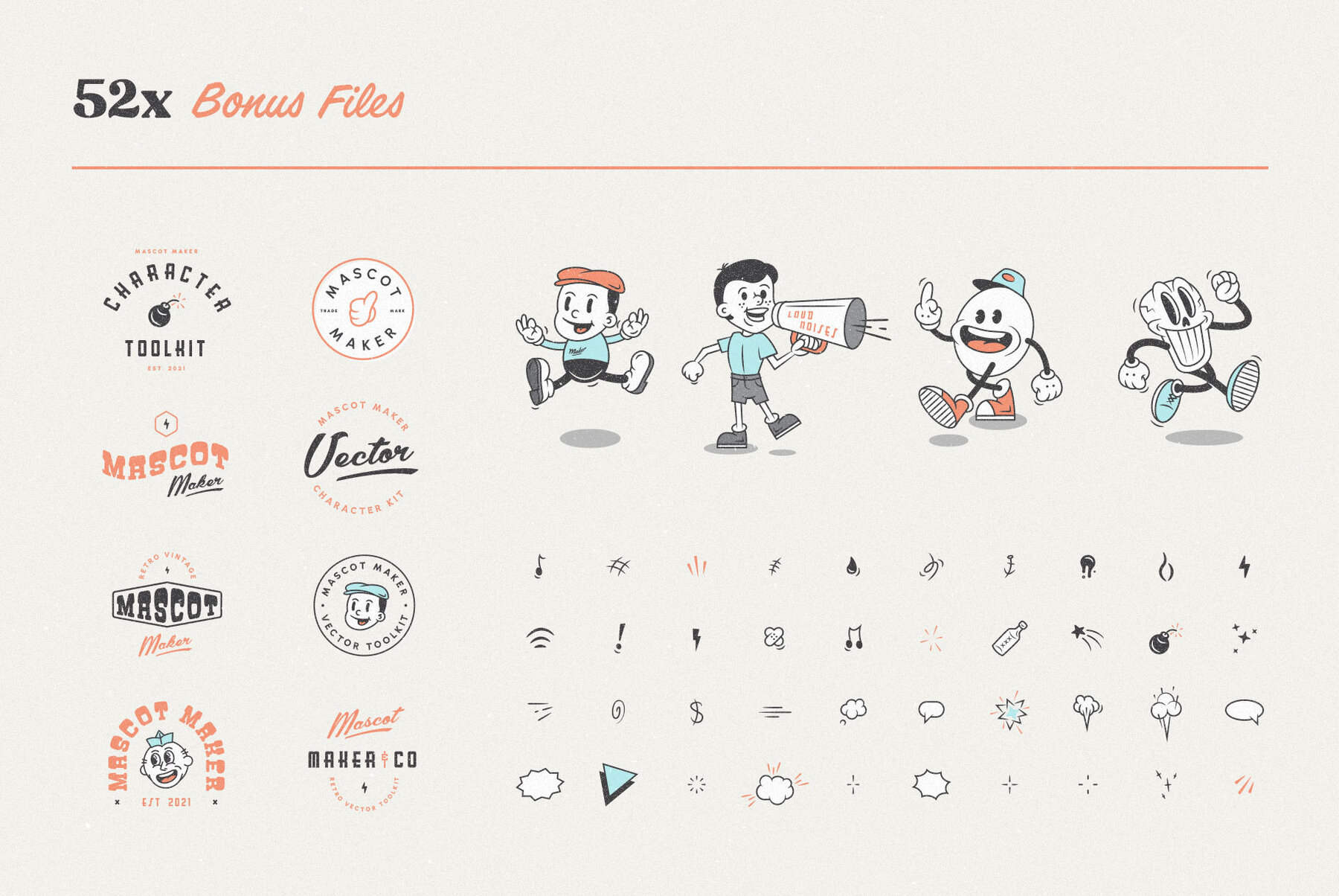 Food Friends v2 0   Vintage Mascot Logos   Characters 8