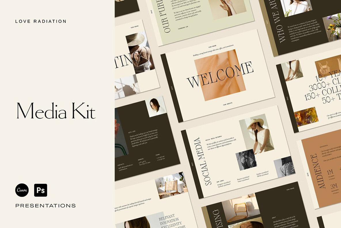 Media Kit Presentation Templates CANVA PS 1