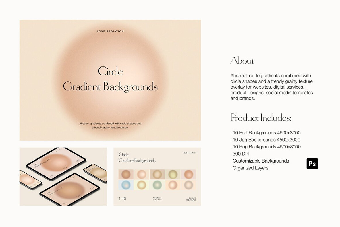 300 Grainy Gradient Backgrounds 3