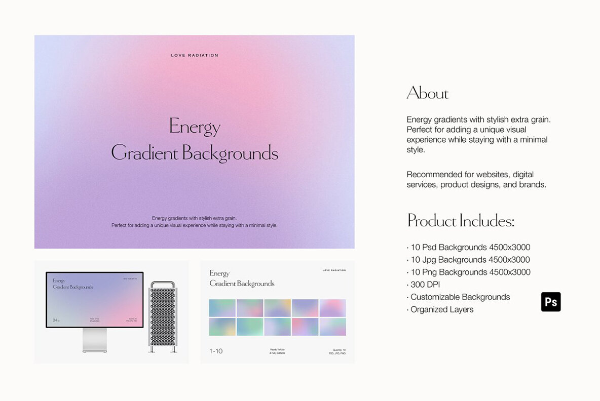 300 Grainy Gradient Backgrounds 5