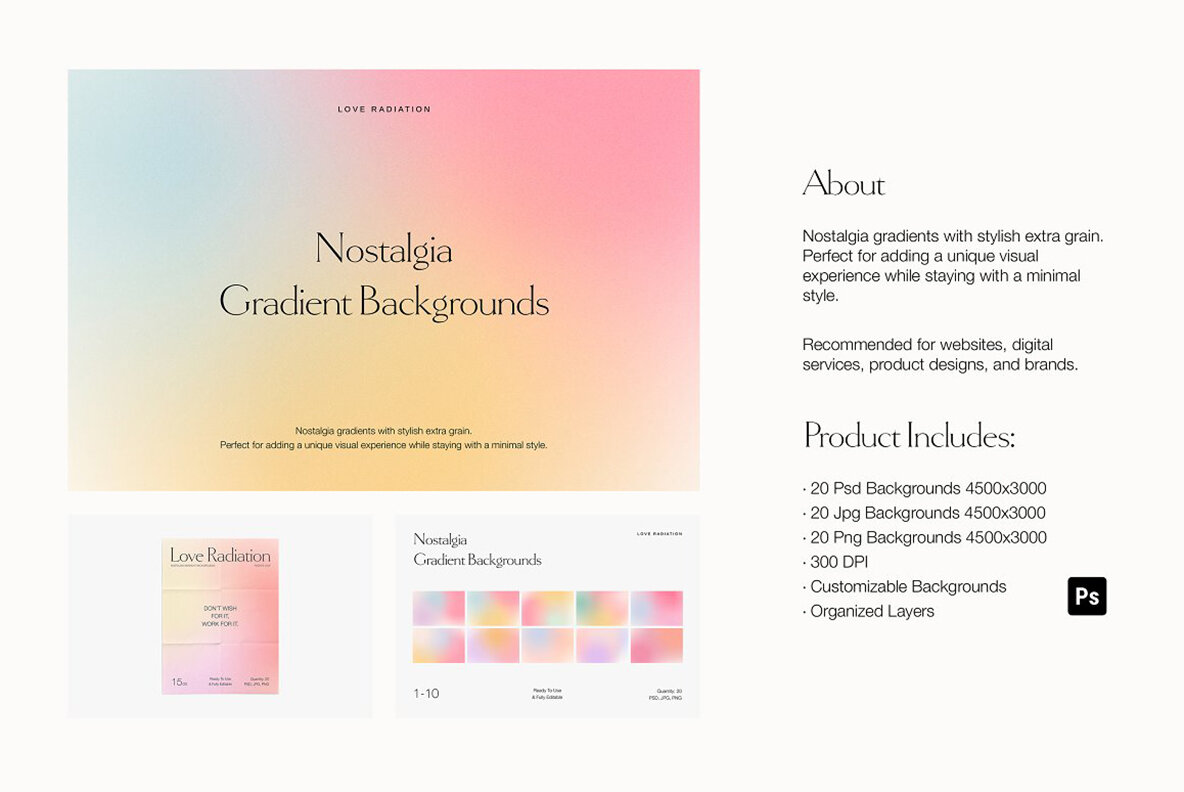 300 Grainy Gradient Backgrounds 7