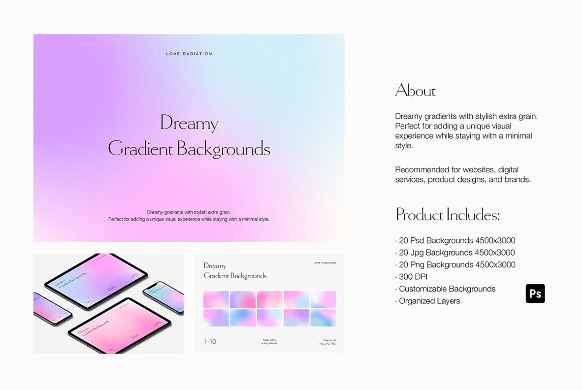 300 Grainy Gradient Backgrounds 11