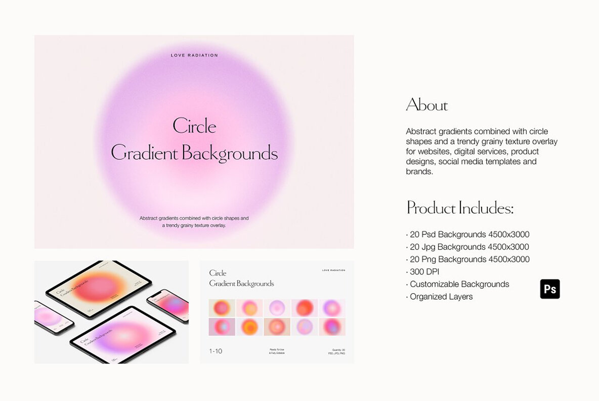 300 Grainy Gradient Backgrounds 13