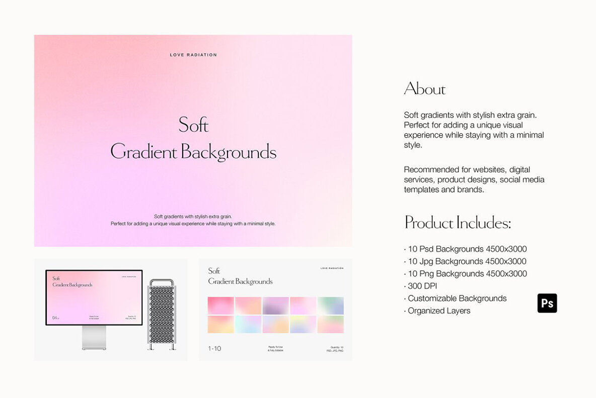 300 Grainy Gradient Backgrounds 19